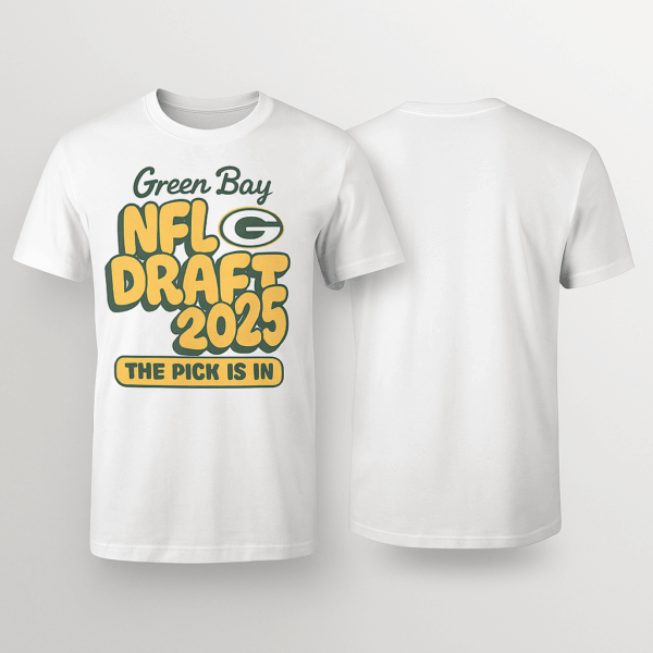 Green Bay Packers NFL Draft 2025 “The Pick Is In” Bubble Script T-Shirt
