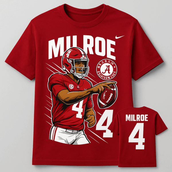 Limited Edition Jalen Milroe Alabama Crimson Tide ‘Hail Tide’ 2D Graphic T-Shirt