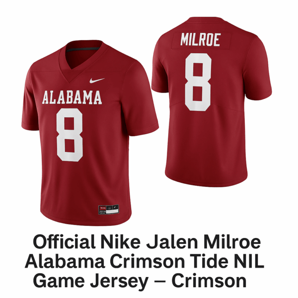 Official Nike Jalen Milroe Alabama Crimson Tide NIL Game Jersey – Crimson