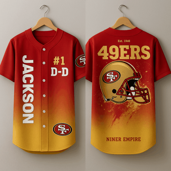Personalized “Jackson” Niner Empire Gradient Baseball Jersey