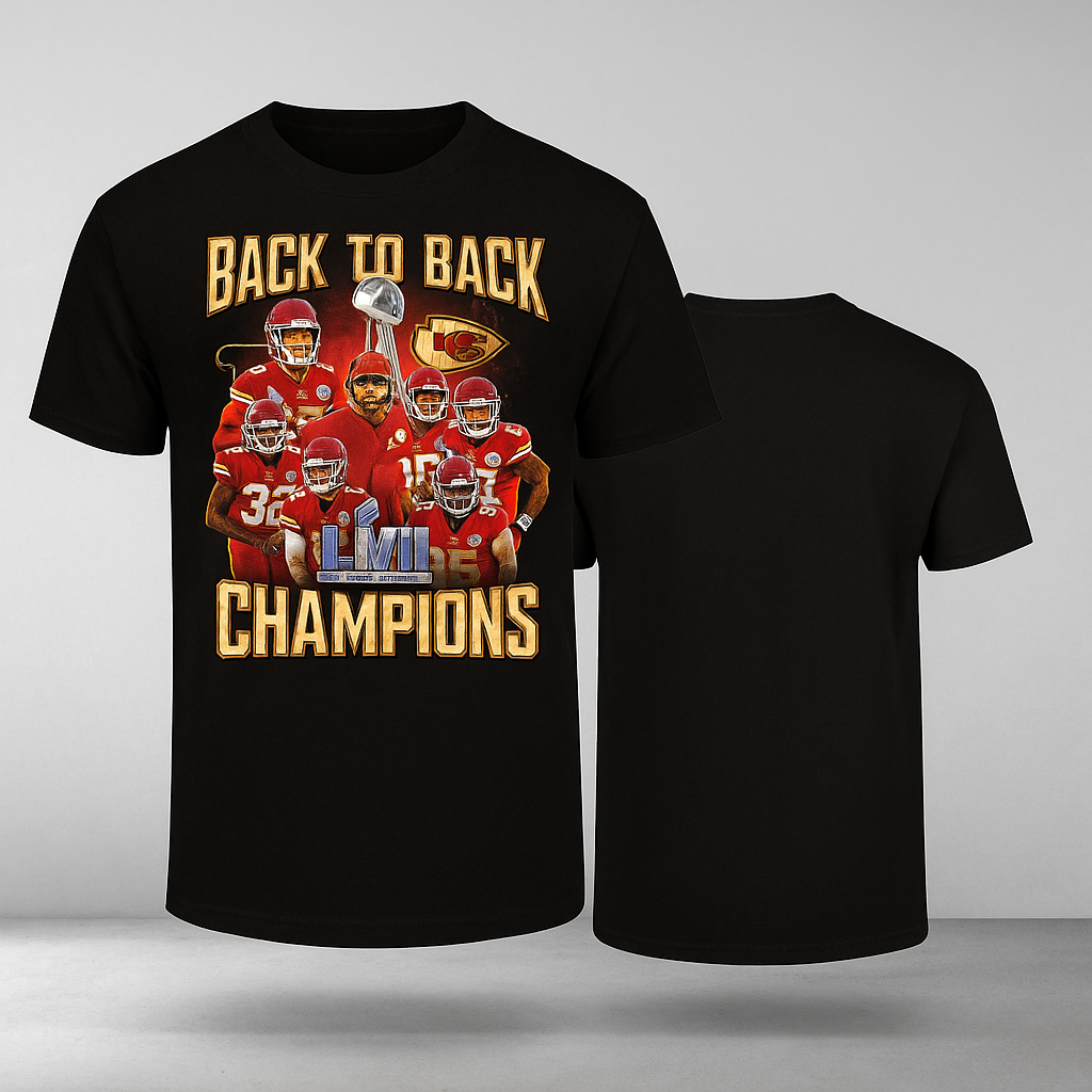 Kansas City Chiefs Super Bowl LVIII Back-to-Back Champions T-Shirt